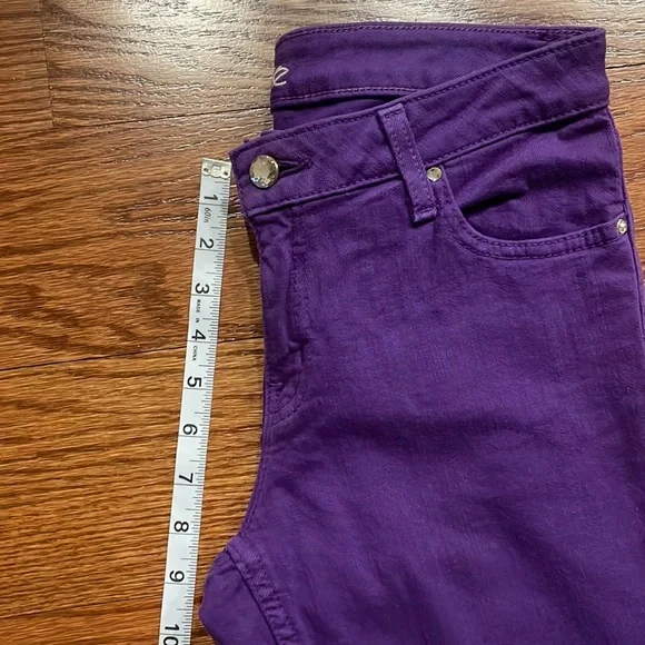 NWT CACHE vintage purple skinny stretch ankle jeans mid rise size 4 - Picture 7 of 9